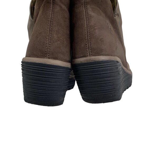 Fly London "Yip" Grey Janeda Ranch Wedge Bootie Women's Size 39/US 8-8.5 - Picture 8 of 11